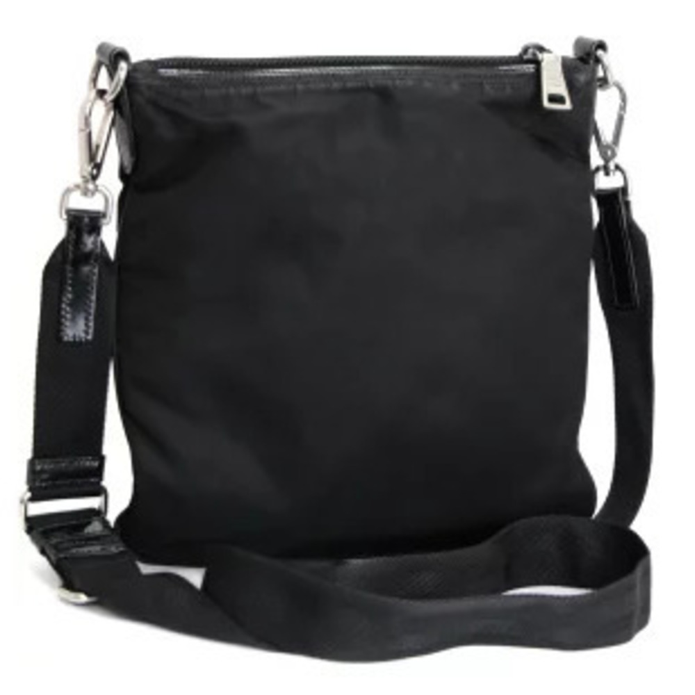 Prada Exterior Triangle Black Bag Shoulder Logo Pocket
